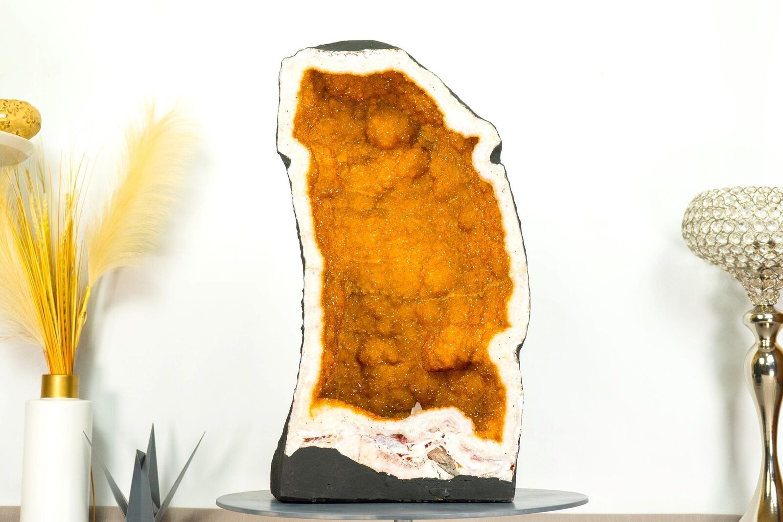 Gorgeous Large Citrine Geode with Rare Golden Yellow Galaxy Druzy - 49 Kg - 107