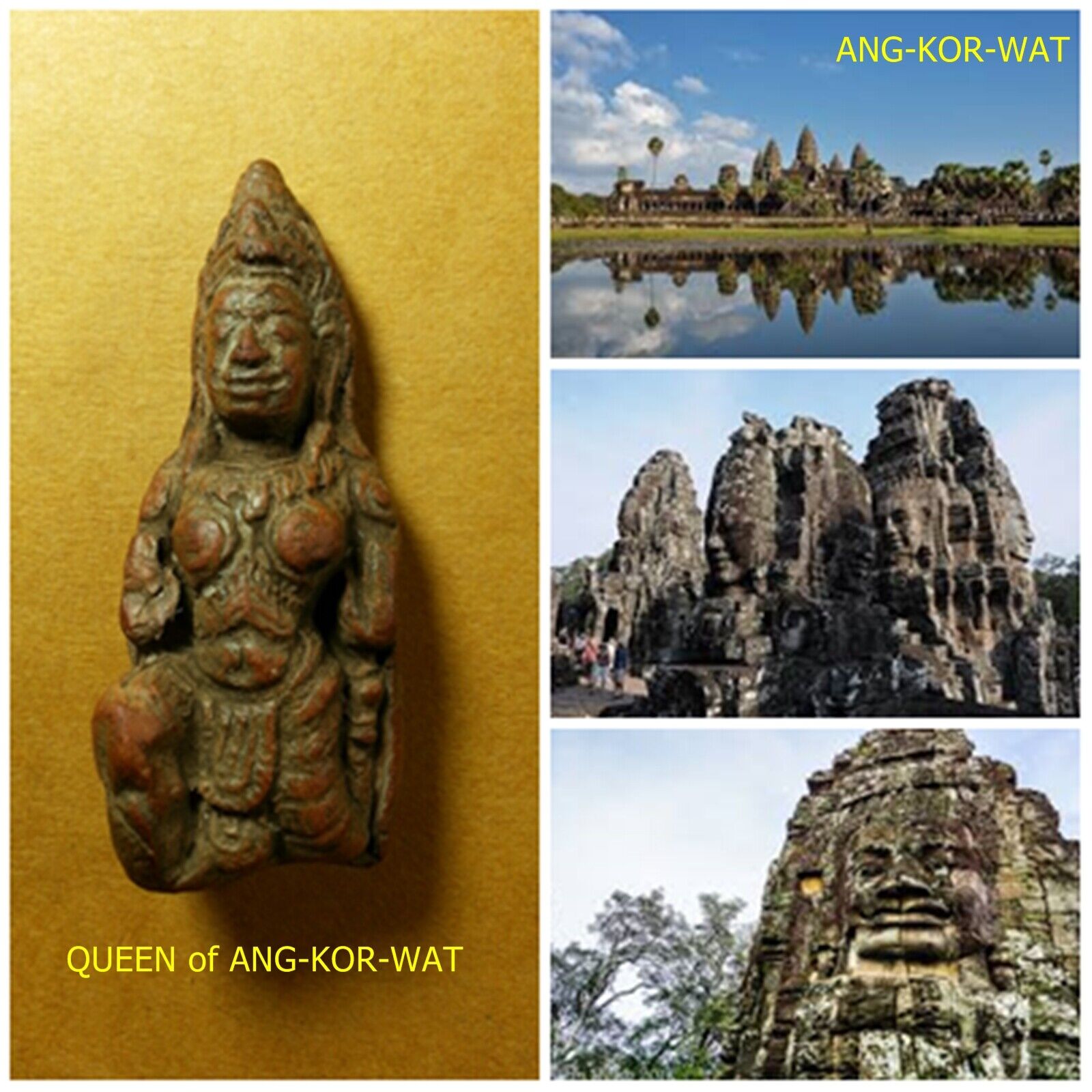 ***QUEEN of ANG-KOR-WAT ,TOP AMULET of THAILAND (of ASIA), Buddha Statue Pendant