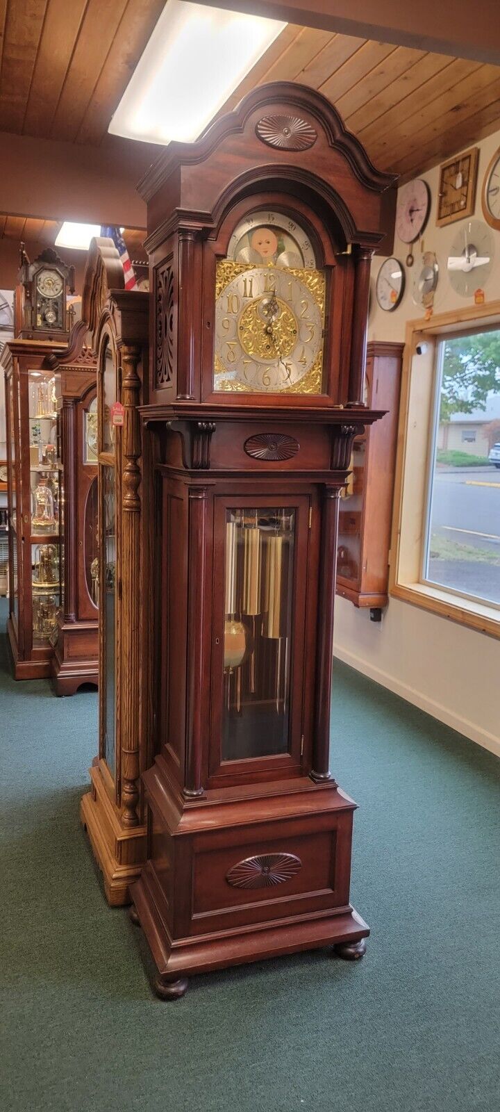 Antique 5 Bell Grandfather Clock Bigelow & Kennard Co. Boston, Shreve & Co