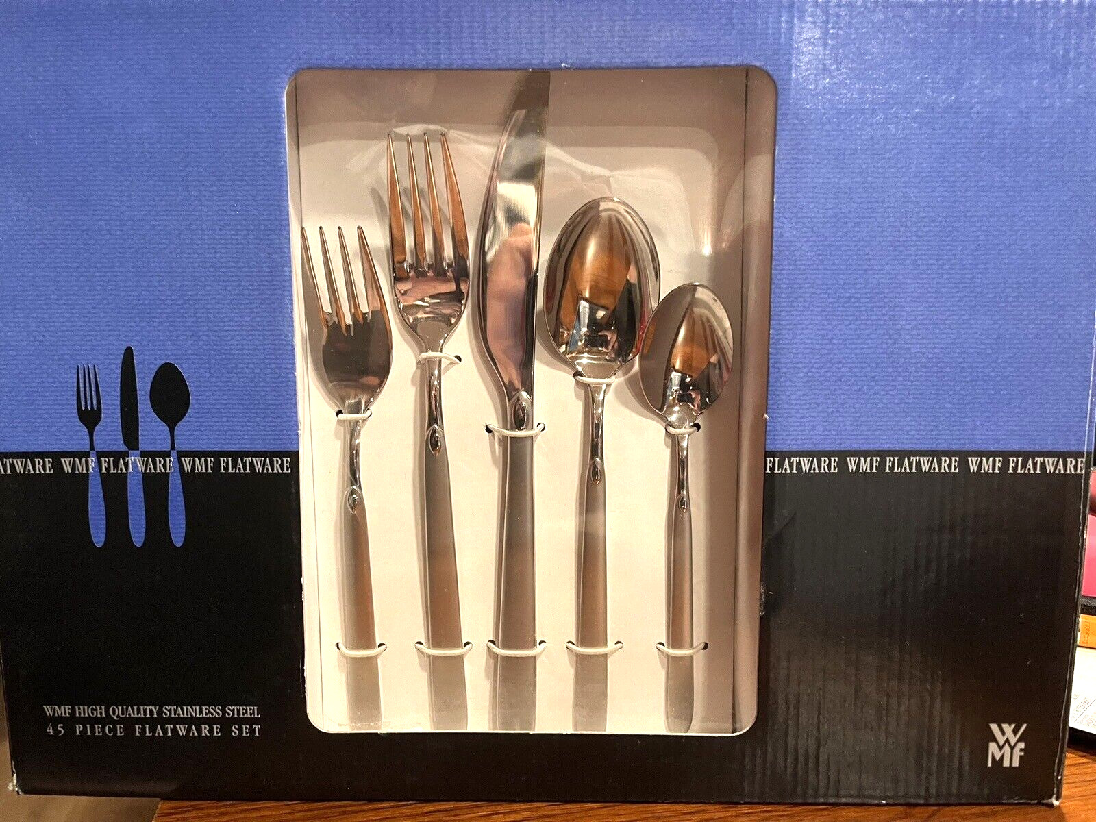 WMF Cromargan SPRING Flatware Set 45 Pieces (8 place settings & 5 Serving)  NEW