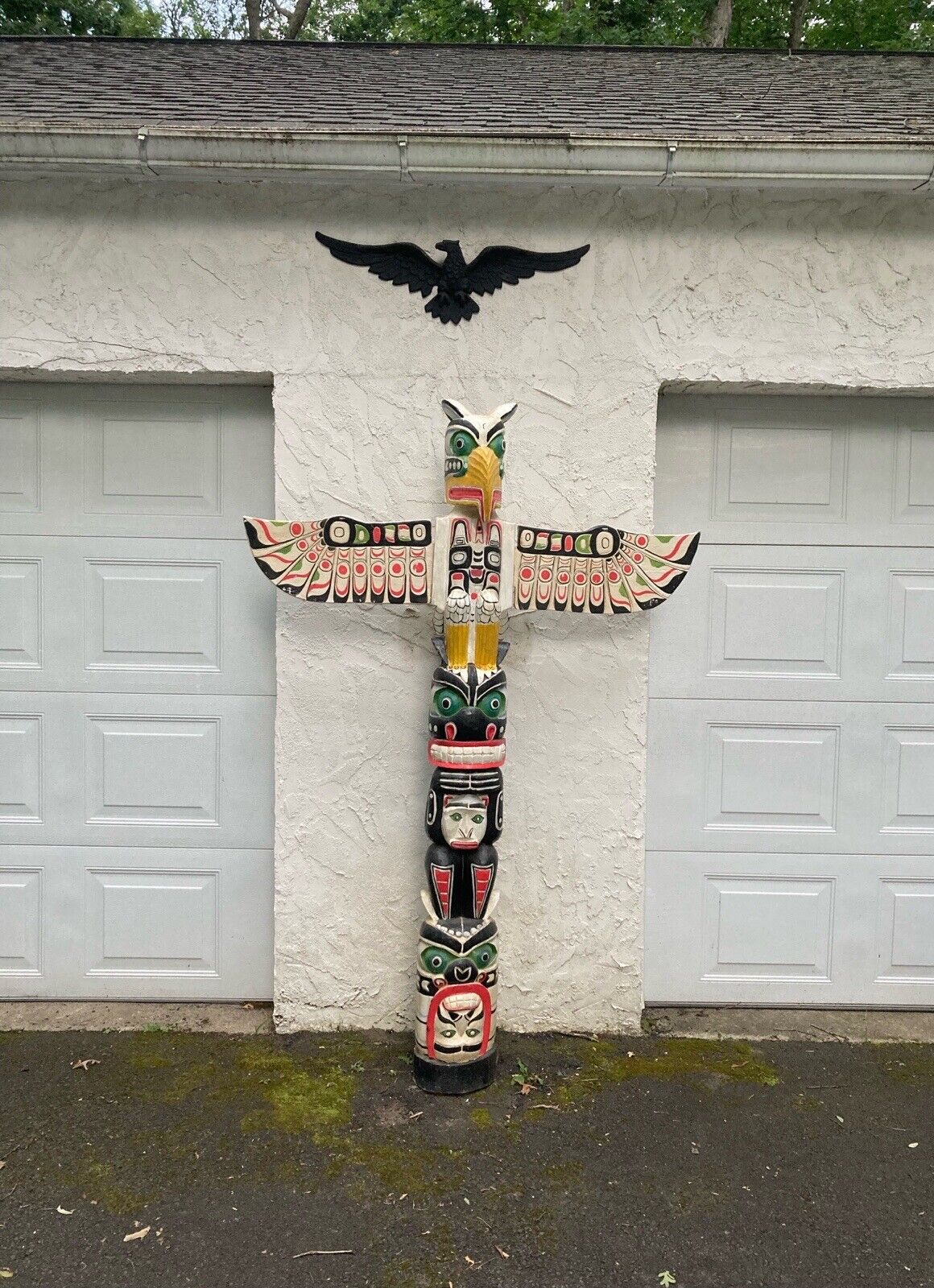 Incredible 1960s Vintage Canadian/British Columbia  Handmade Totem 78” Tall