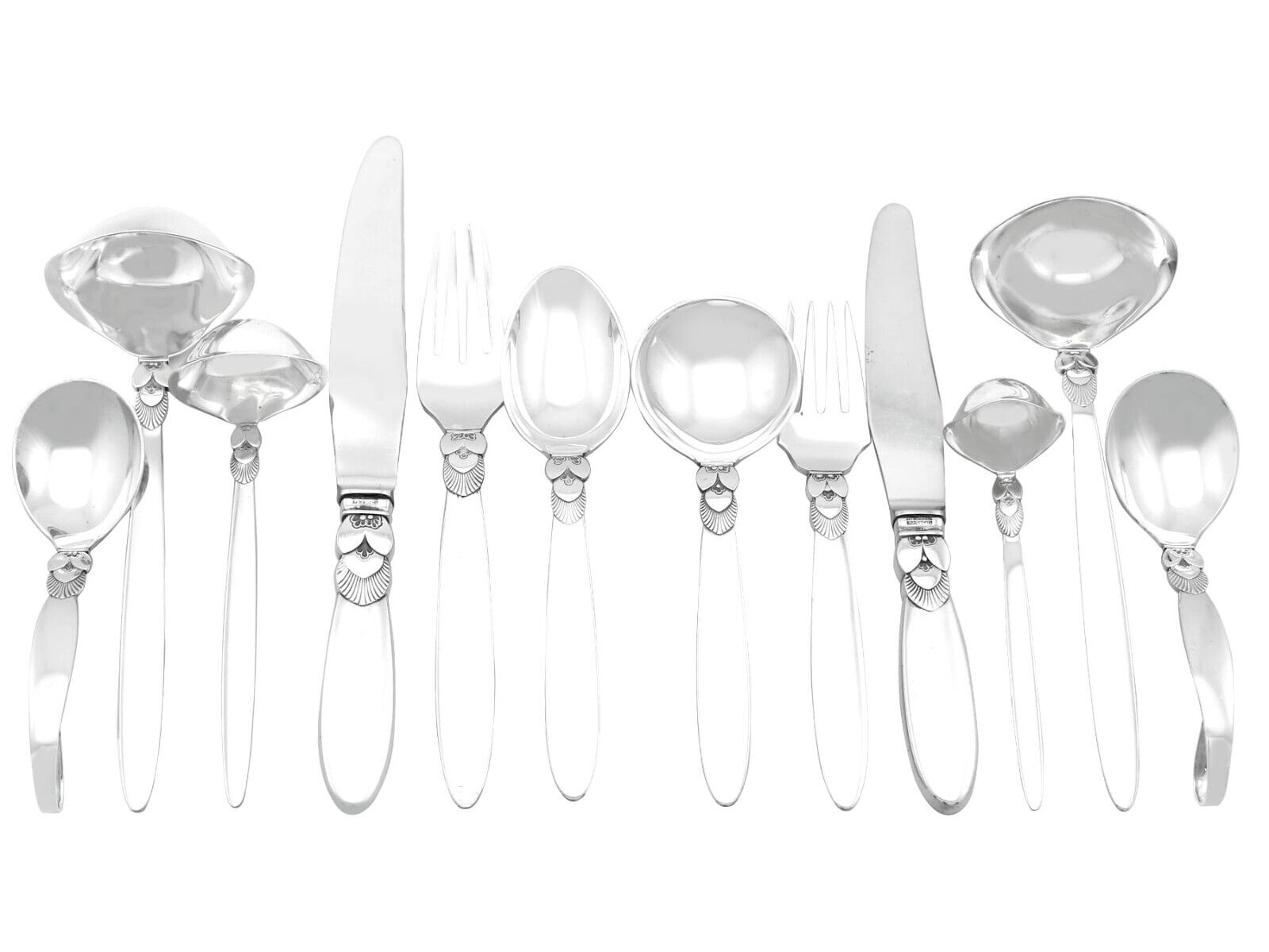 Danish Sterling Silver Canteen of Cutlery for Six Persons by Georg Jensen