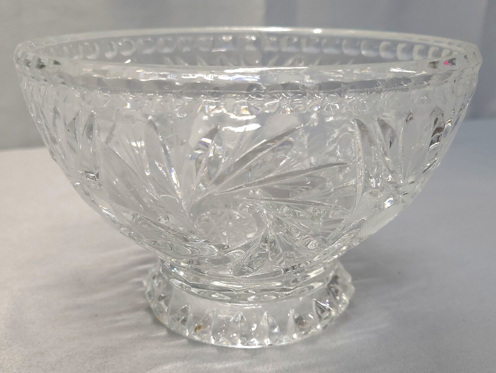 Vintage Fine Quality Bohemian Czechoslovakia Hand Cut Crystal Bowl By Gorham
