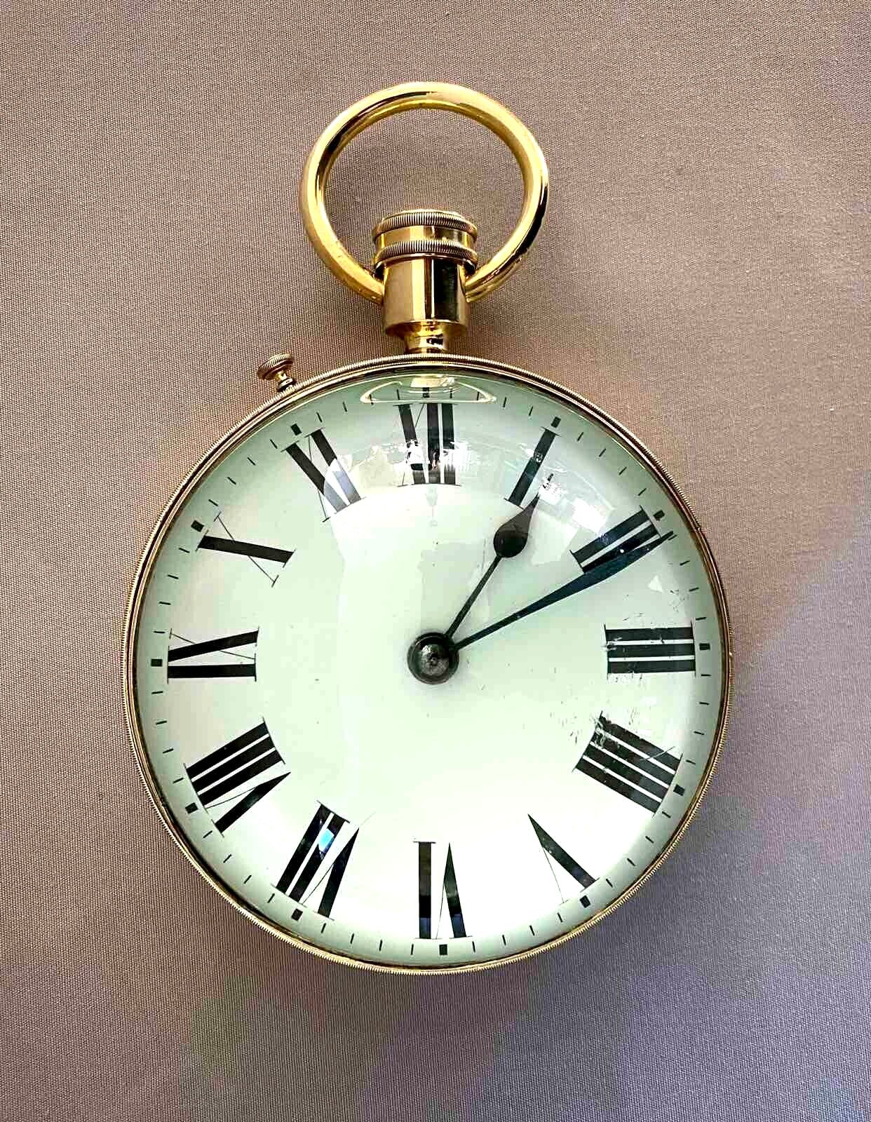 Rare Vintage Extremely Large Ball Magnifying Glass Clock with Roman Numerals
