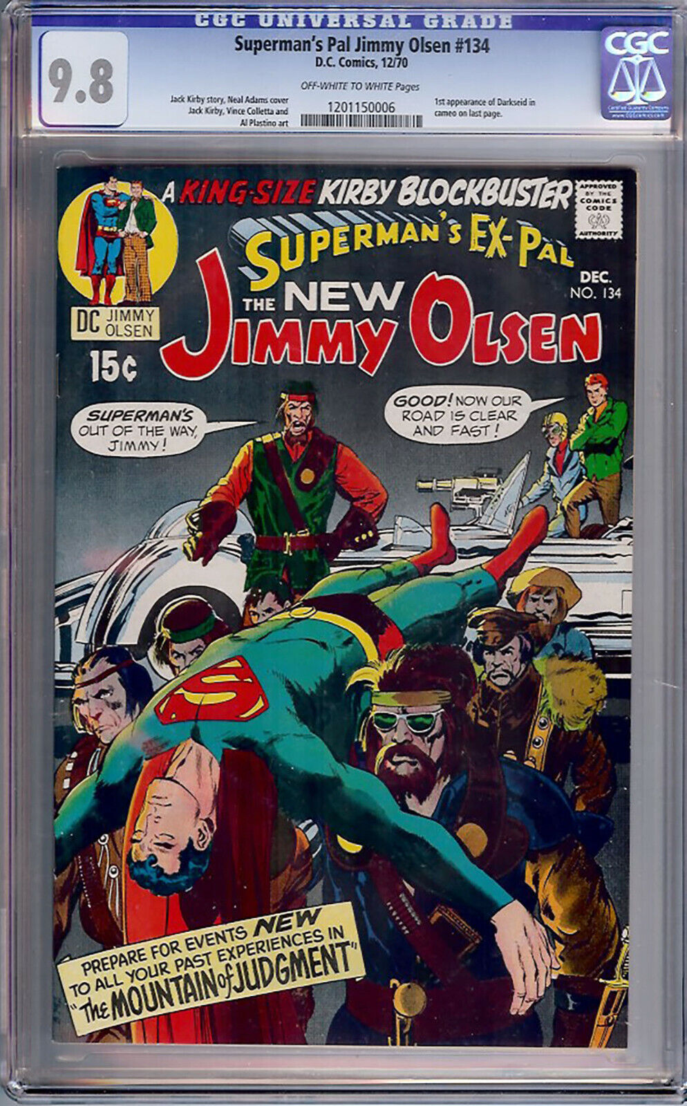 Superman's Pal Jimmy Olsen #134 CGC 9.8 DC 1970 1st Darkseid RARE NM/Mint cm