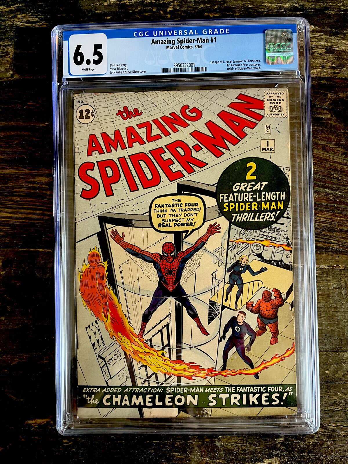 Rare White Pages Amazing Spider-Man #1 CGC 6.5 - 1963 Official 1st Issue