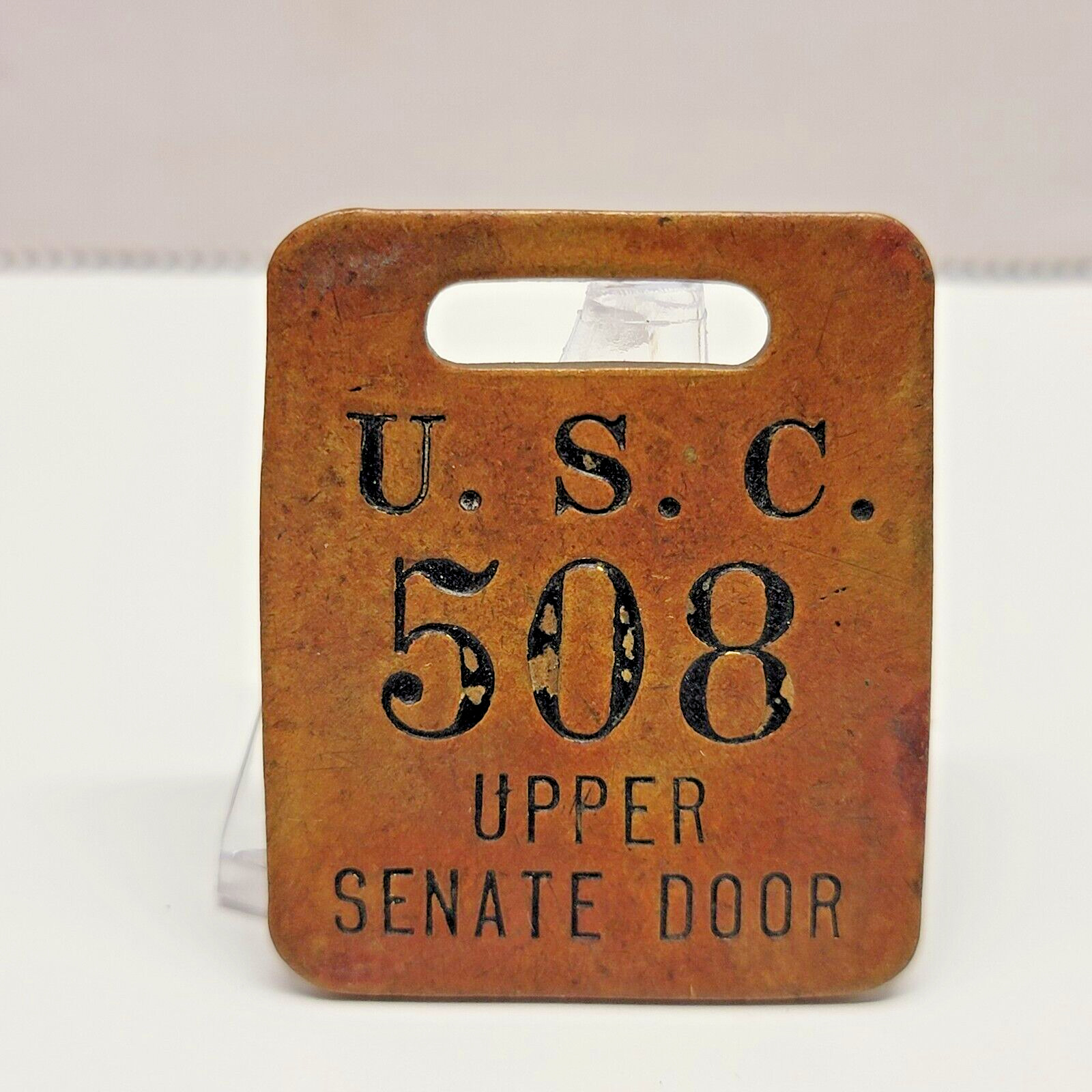 Antique United States Capital Senate Door Key Fob Tag USC Police Washington DC