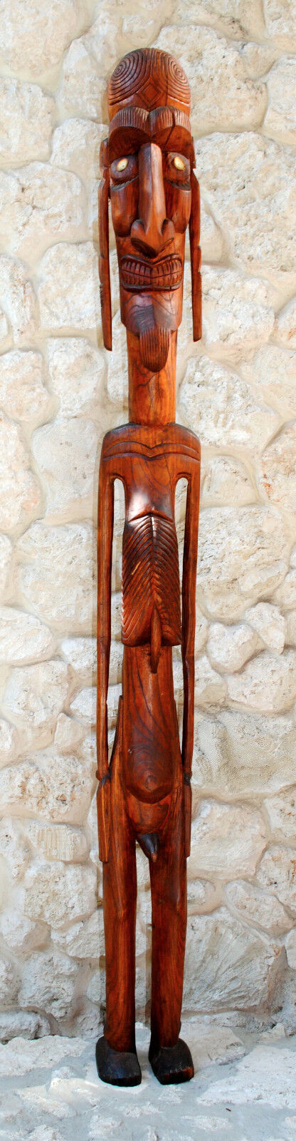 Moai Kavakava Chile (Easter Island) Rapa Nui Wood Carved Ancestral Male Figure
