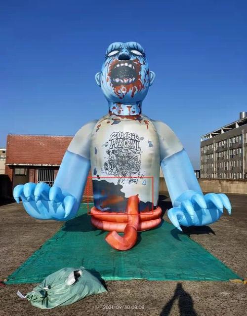 8m bloody giant Inflatable Devil Ghost Zombie outdoor Halloween LED light blower