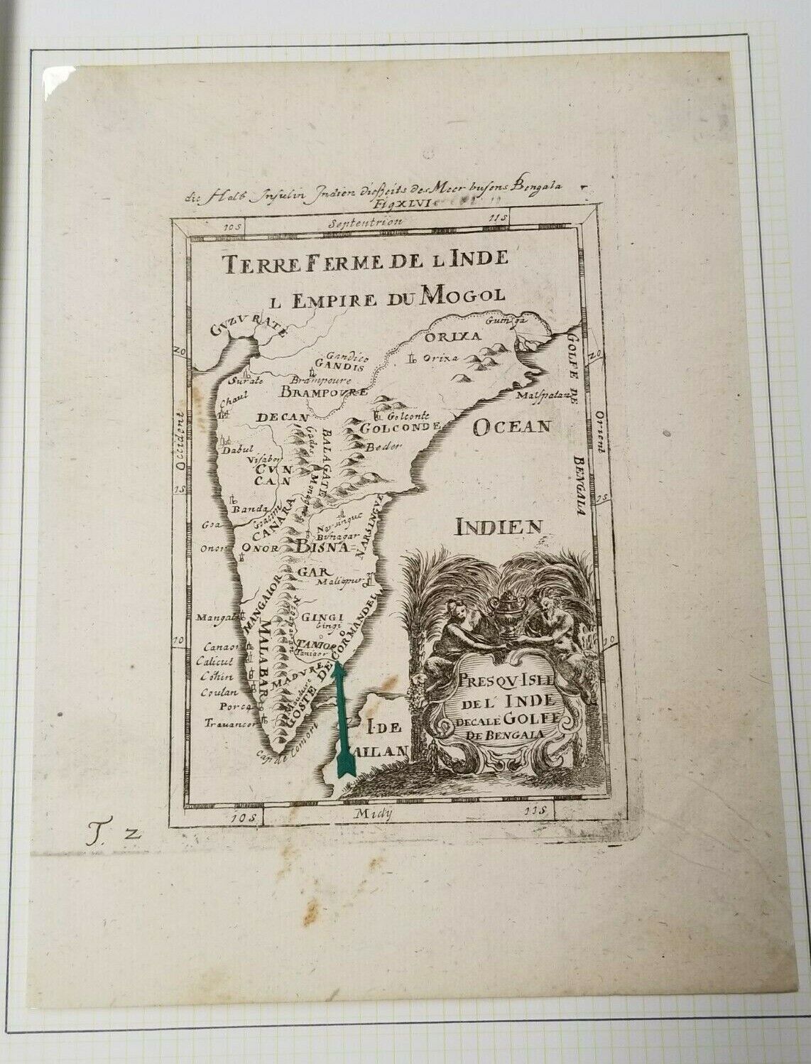  Antique Map Prequ Isle De L'Inde Decale Golfe De Bengala