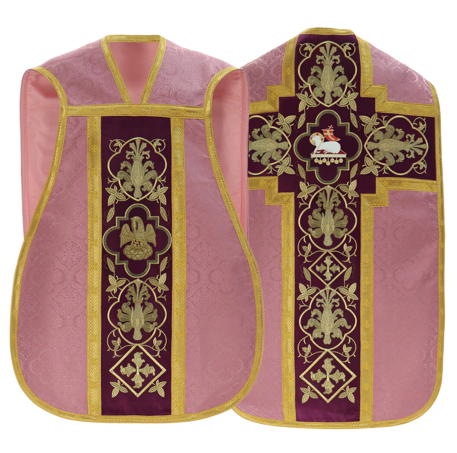 Rose Roman Fiddleback Chasuble with stole \