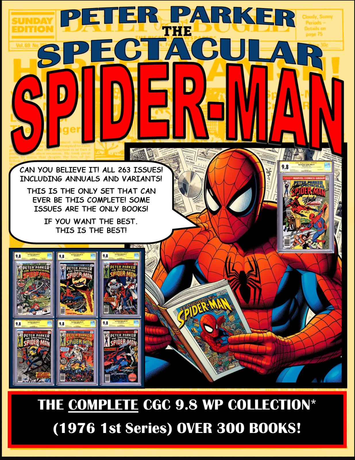 SPECTACULAR SPIDER-MAN CGC 9.8 WP - NUFF SAID COMPLETE COLLECTION - AMAZING SET