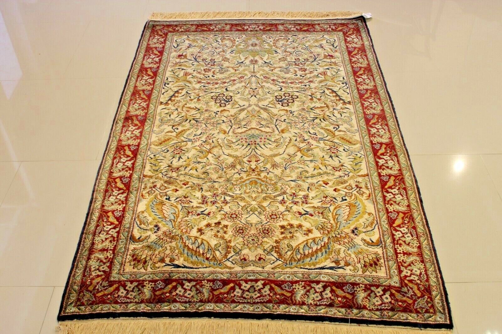 Genuine Super Royal Turkish Hereke Pure Silk Handmade Rug- Collectors Item 4'x6'