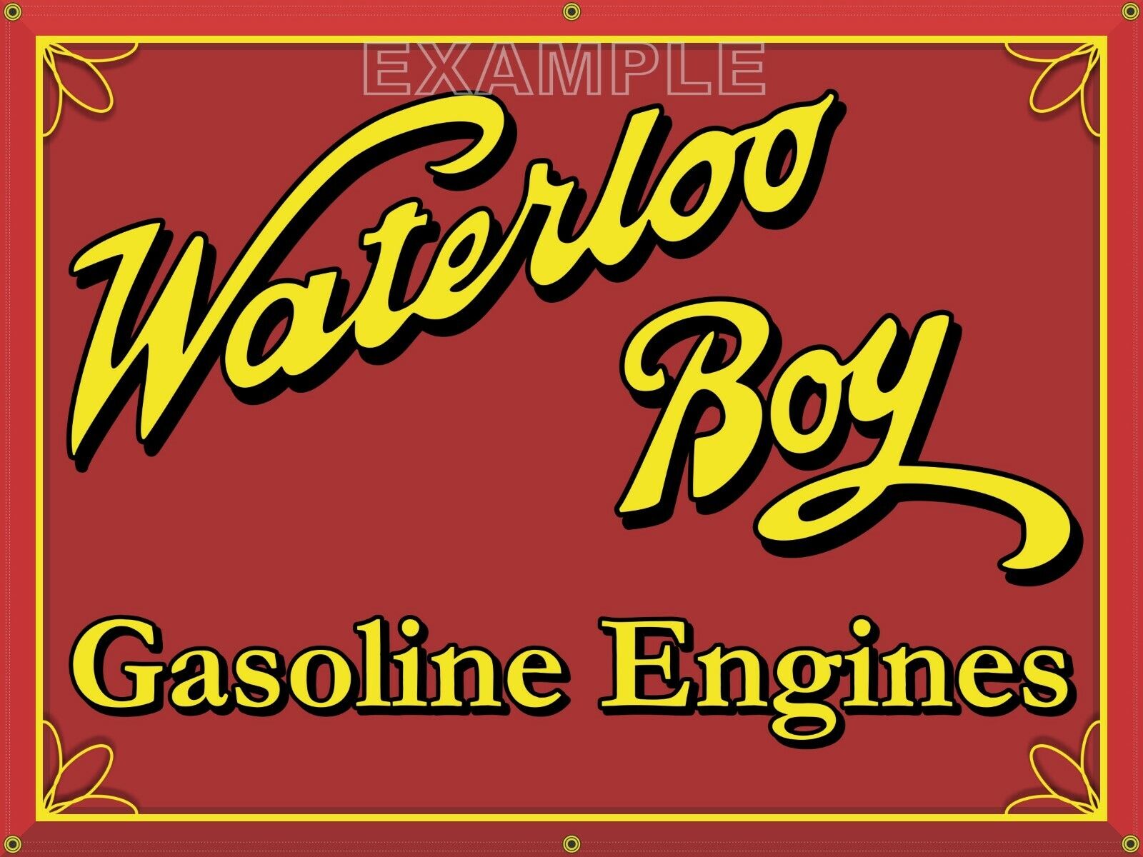 WATERLOO BOY GASOLINE ENGINES VINTAGE SIGN REMAKE BANNER GARAGE ART SIZE CHOICES