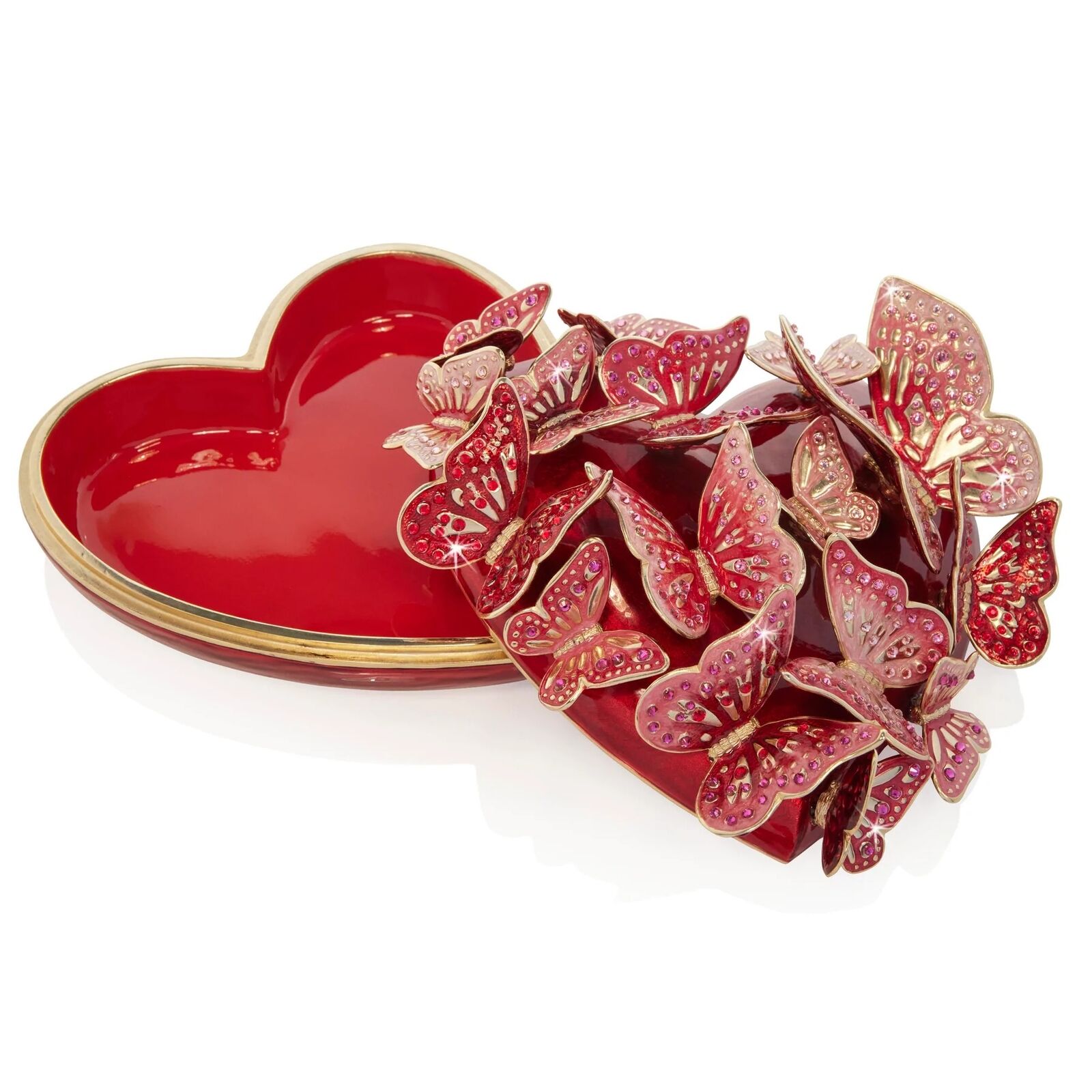 Jay Strongwater Amelia Heart Box SDH7439-256 Valentine\'s day 14K gold Swarovski