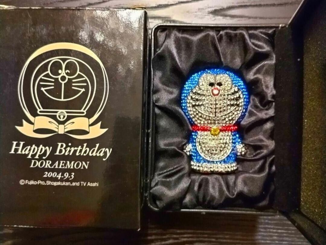 Swarovski Happy Birthday Doraemon Crystal Figurine 2004 Limited with Box