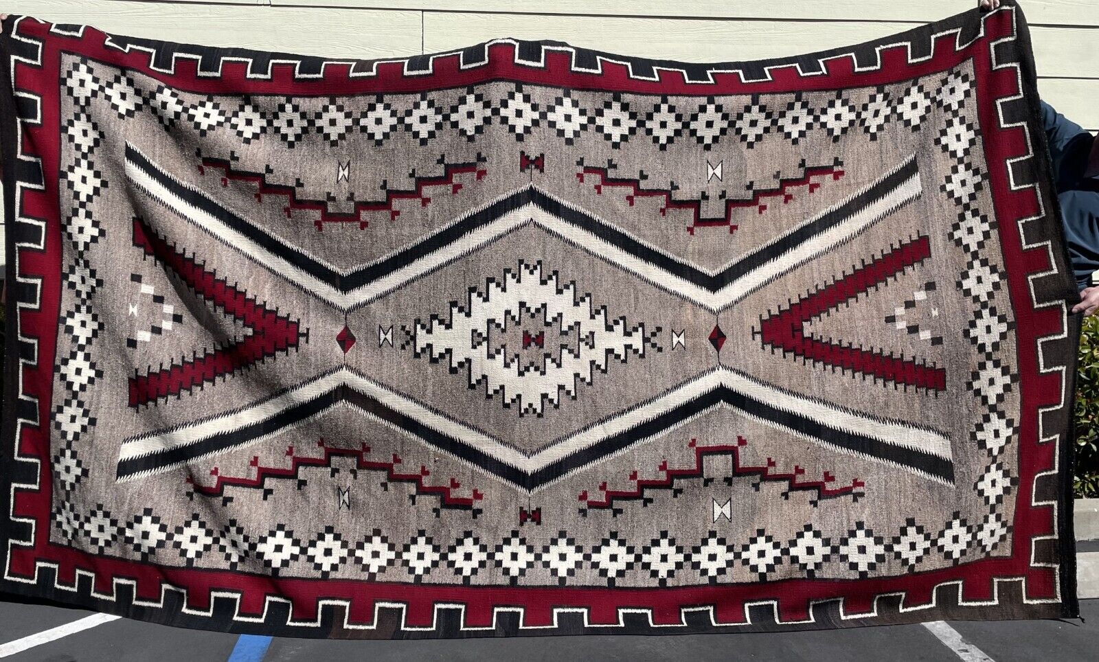 Large Room Size Navajo Rug: Approximately 14 Feet