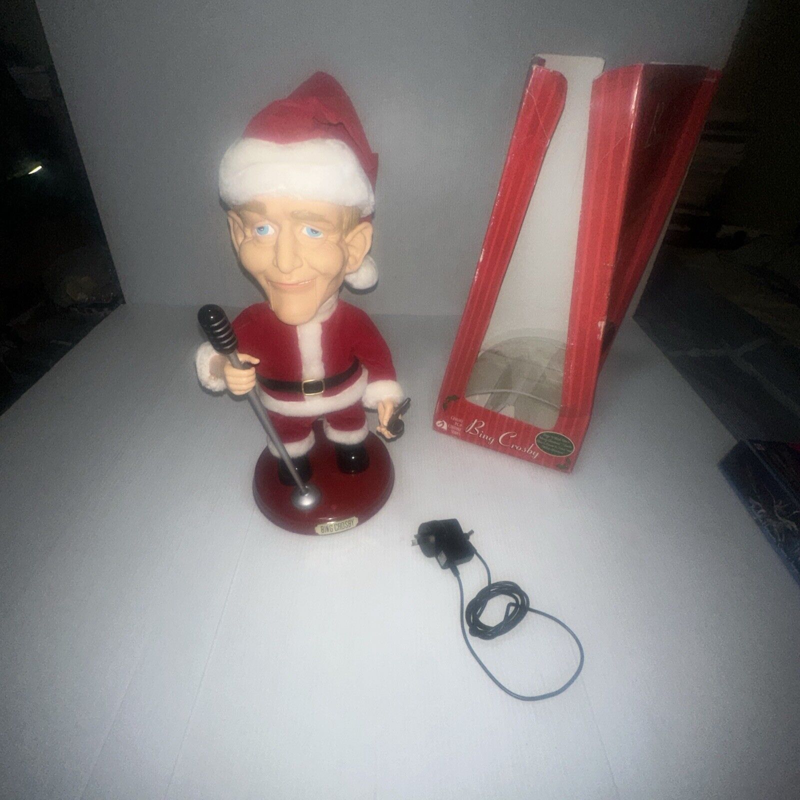 VTG 2001 Gemmy 19” Singing Swinging Bing Crosby Santa Doll With Box Works Well