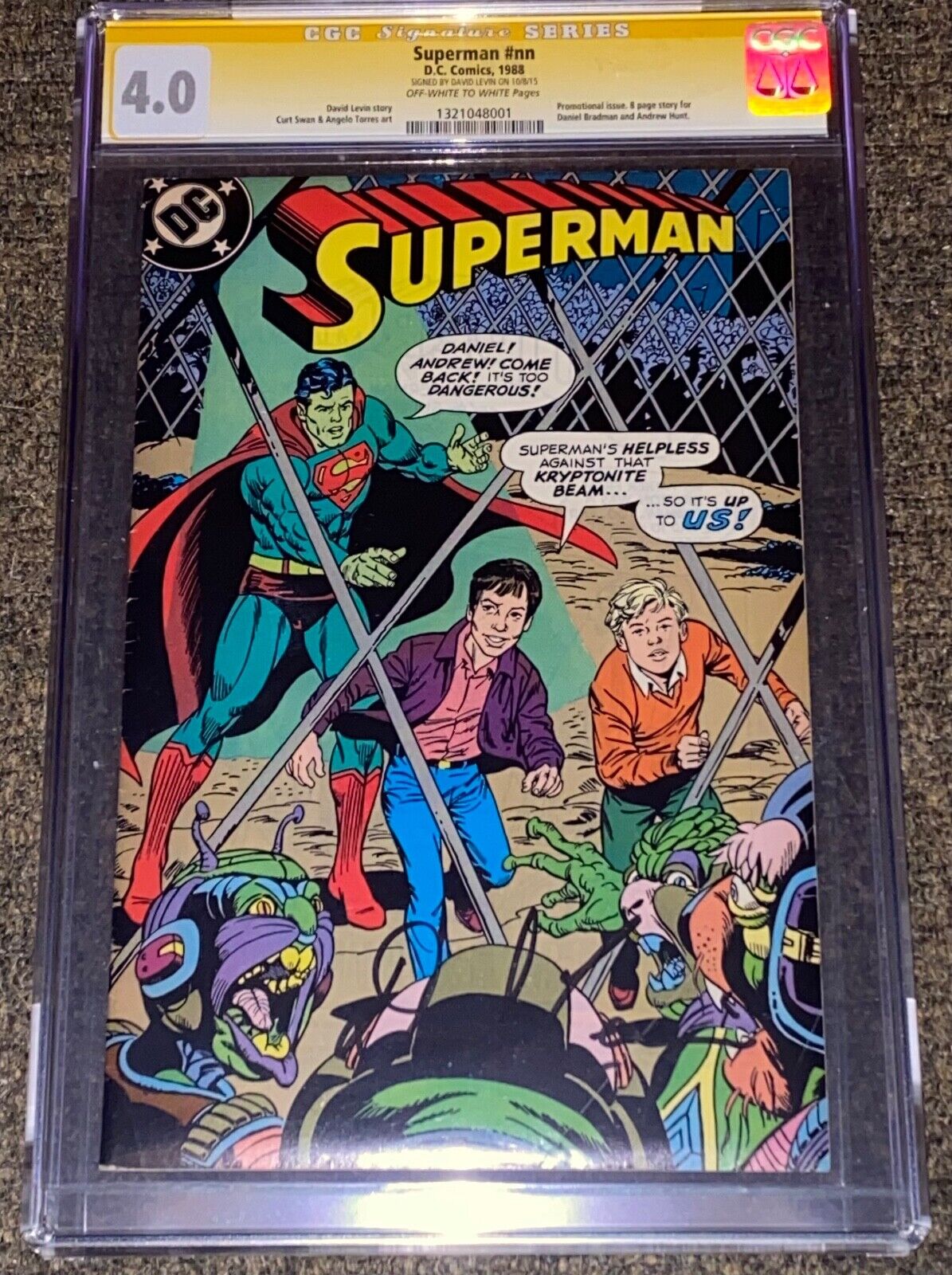 Superman THIS ISLAND BRADMAN-ONLY SIGNED COPY-Rare Bar Mitzvah Issue CGC 4.0