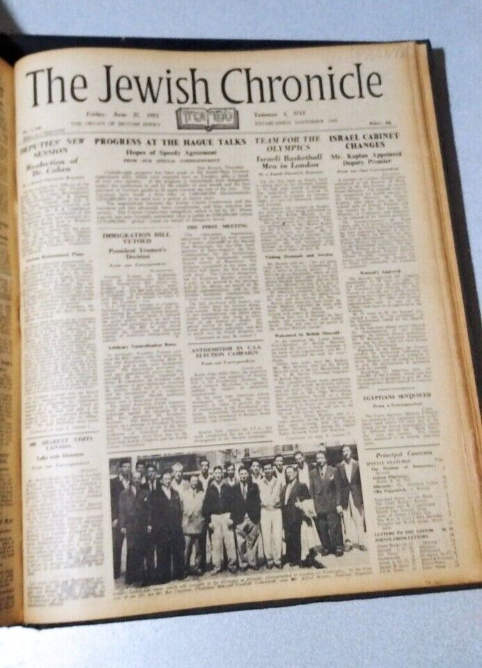 THE JEWISH CHRONICLE newspaper, January-June 1952, 23 issues
