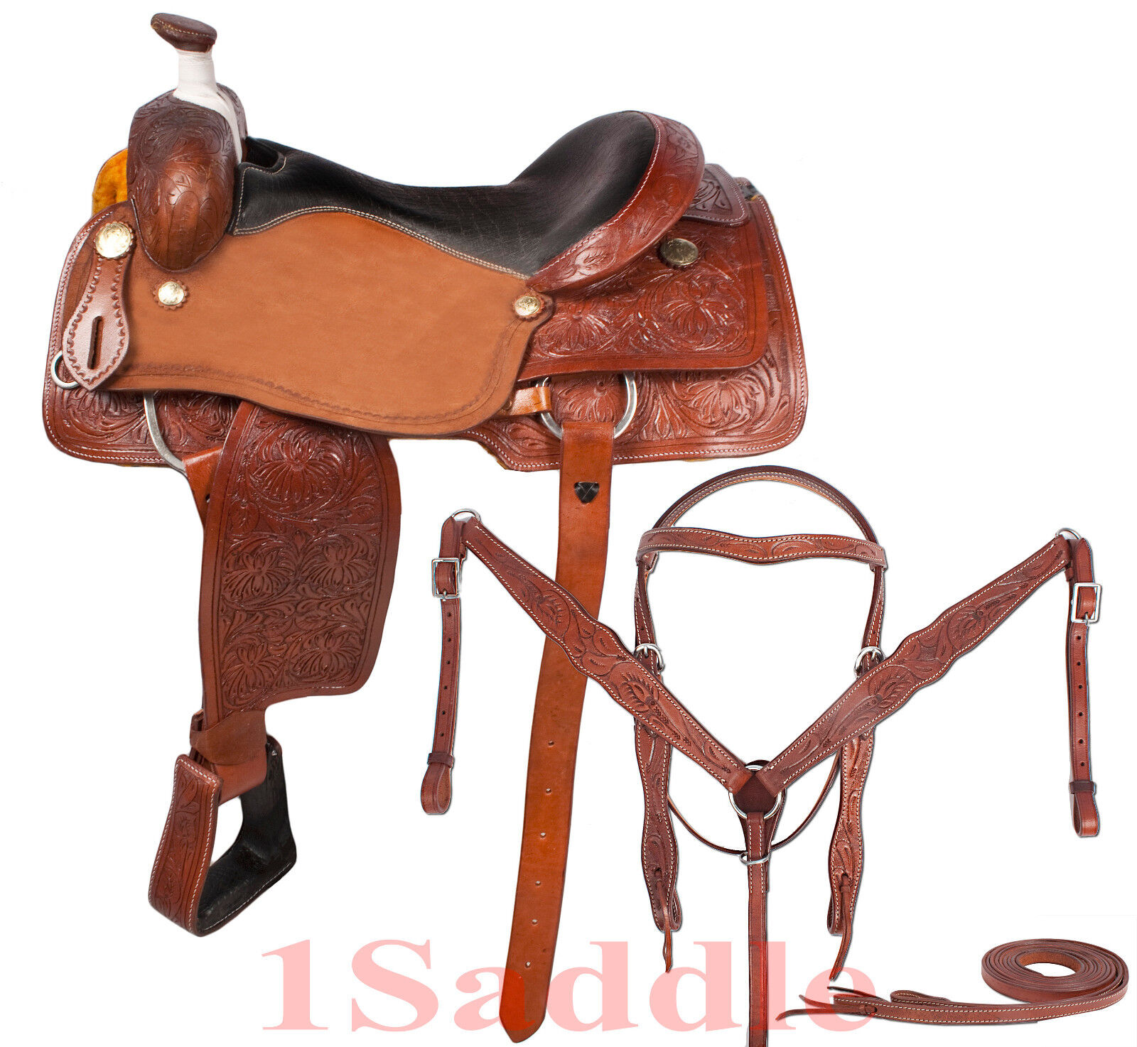 Custom Roughout Ranch Roping Work Cowboy Horse Western Saddle All Leather 18 New
