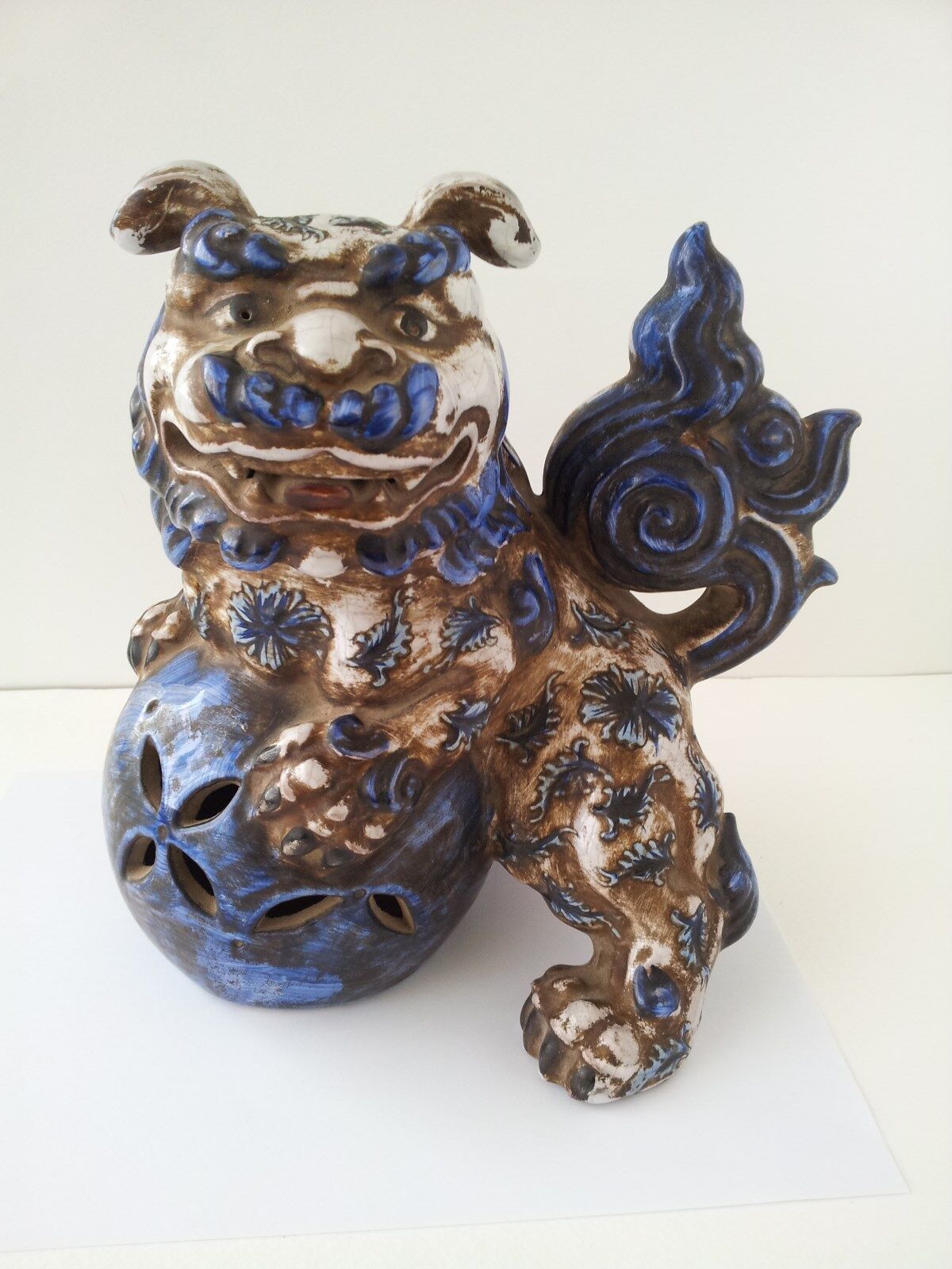 Antique Chinese Hand Painted Foo Dog