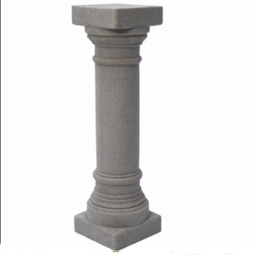 Gray Greek Column Statue Pedestal Pillar Outdoor Garden Lawn Yard Decor Resin