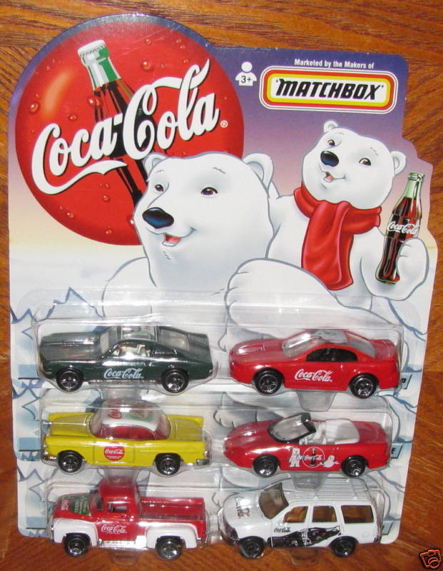 Coca-Cola Matchbox Father & Son Ford & Chevy Cars  set of 6 cars   RARE MINT