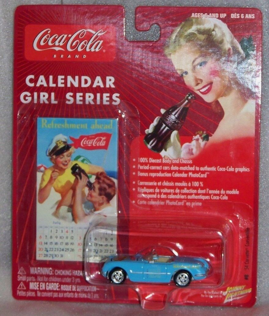 CocaCola Johnny Lightning Calendar Girl Series #8 \'54 Corvette  1:64 scale