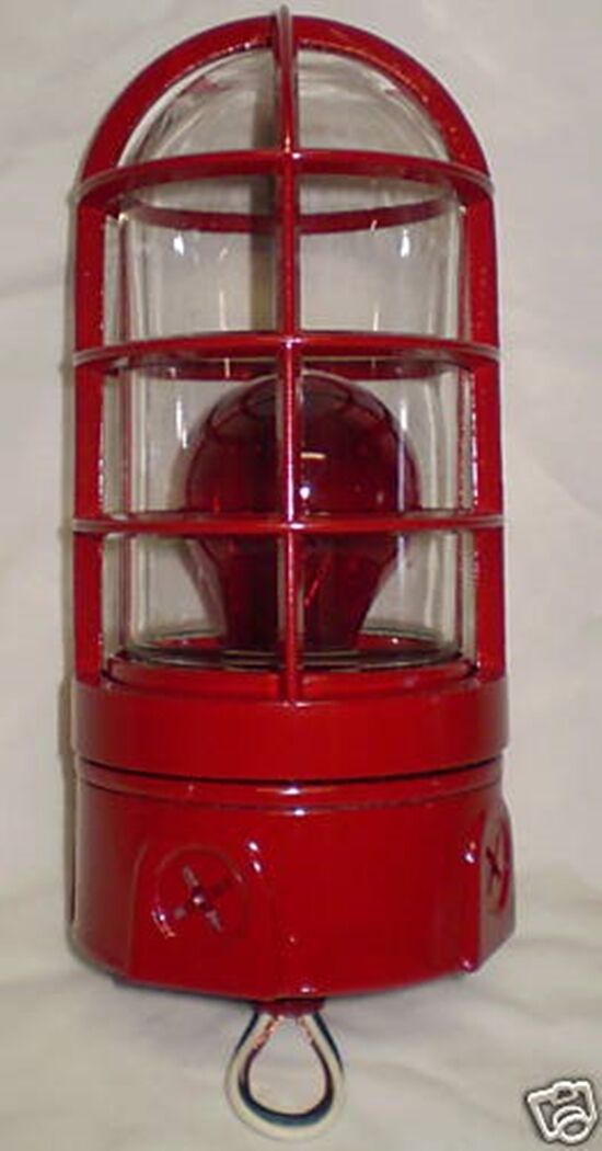 GAMEWELL FIRE ALARM BOX RED CAGED LIGHT FIXTURE