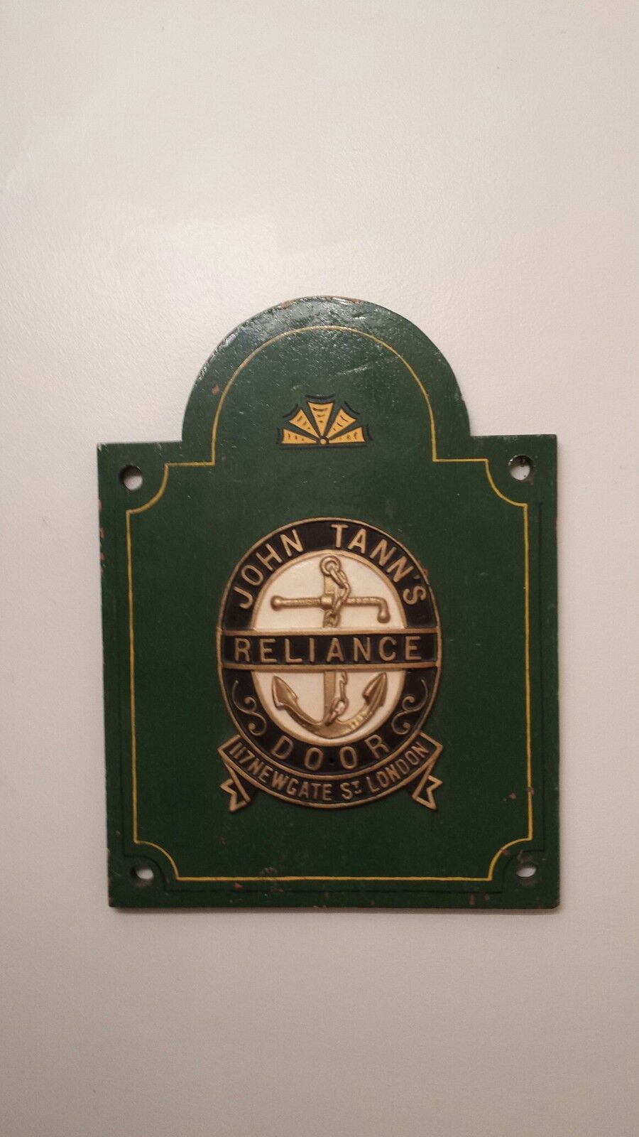 John Tann\'s Reliance Door Safe Plaque~vault~strongroom