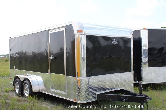 NEW 2016 7 X 16 7X16 ENCLOSED CARGO MOTORCYCLE TRAILER - LOADED W/ OPTIONS   