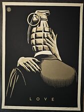 Obey Giant Love Is the Drug Shepard Fairey s/n Screen Print Poster Gold Variant picture