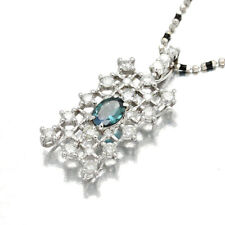 K18Wg Alexandrite Diamond Necklace Ax0.48Ct D0.86Ct 55Cm White Gold 750 Jewelry  picture