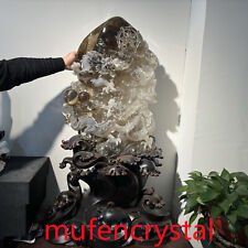 A++264LB Large Natural Rutile Smokey Quartz dragon Carved Quartz crystal skull picture