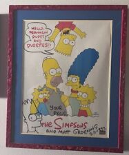 Matt Groening signature, doodle, & dated (1992) -- The Simpsons -- framed poster picture