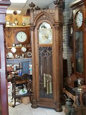 HUGE ANTIQUE GOTHIC HALL GRANDFATHER CLOCK WITH TUBULAR CHIMES,FOR CHURCHES  picture