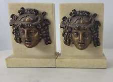 Vintage bookends museum sculpture book holders neoclassical picture