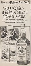 1975 Jim Beam - Ripley's Believe It Or Not - Benjamin Franklin - Print Ad Art picture