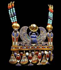 Unique King Tutankhamun Necklace with The Egyptian Scarab and Two Cobras picture