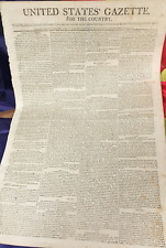 Antique original 1800s era Newspaper UNITED STATES GAZETTE 1806 picture