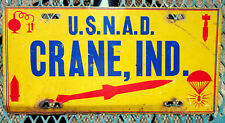 Vintage Military License Plate Topper U.S.N.A.D. Crane Indiana Ammunition Depot picture