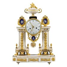 FRENCH LOUIS XVI STYLE ORMOLU BRONZE AND MARBLE MANTEL CLOCK, LATE 18TH CENTURY picture