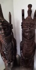 African Wooden Dolls Each 3 Feet Tall Roughly  50 Lb Combined Weight picture