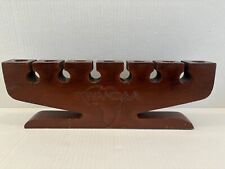 Wood Carved Kwanzaa Kinara Candle Holder Made In Ghana picture
