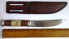 Vintage Circa 1975 Jim Barry SIGNED Hunting / Camping Knife and Leather Sheath. picture