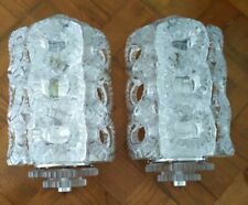 Lalique Vintage Seville Crystal Wall Sconce Pair Signed picture