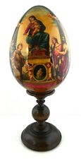 Russian Giant Hand Painted Egg Solid Wood Sergiev Posad Correggio Reproduction picture