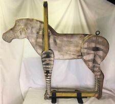 Antique Folk Art Carnival Carousel Wooden Swing Ride Zebra Shipping Available picture