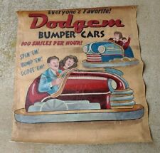 Vintage Carnival Poster Dodgem Bumper Cars Handpainted picture